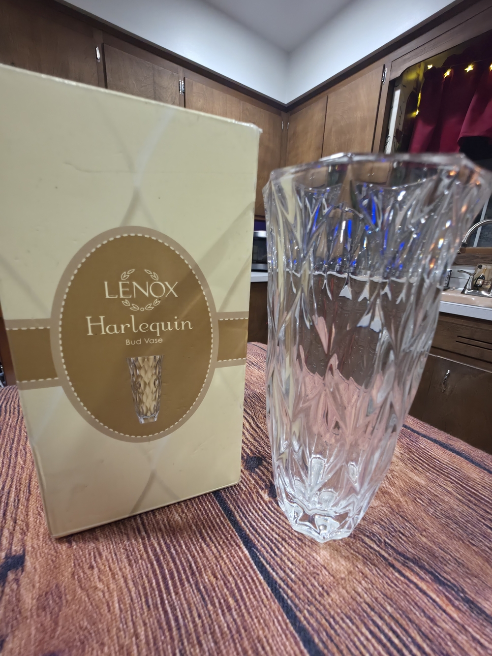 Lenox Harlequin Crystal Bud Vase 7"